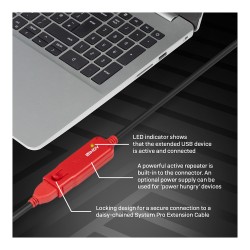 LINDY USB 2.0 Aktiv-Verlängerungs-Hub Pro 4 Port 12m — Buy in Cyprus with Fast Delivery