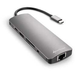Buy Sharkoon USB-C Combo Adapter - HDMI, RJ-45, 3x USB-A + 1x USB-C, 5 Gbit/s, Grey in Cyprus, Nicosia, Limassol, Larnaka, Pafos