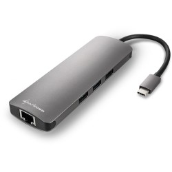 Buy Sharkoon USB-C Combo Adapter - HDMI, RJ-45, 3x USB-A + 1x USB-C, 5 Gbit/s, Grey in Cyprus, Nicosia, Limassol, Larnaka, Pafos