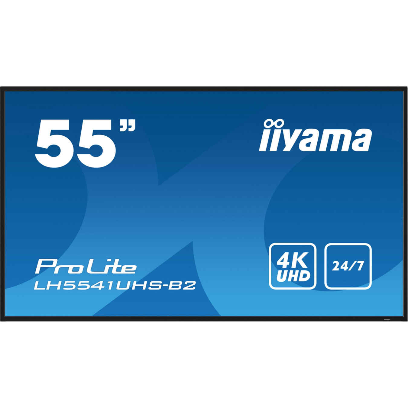 iiyama LH5541UHS-B2 - 55in IPS 4K Digital Signage, 3xHDMI, 2GB RAM/16GB Storage, V810 CPU, Black