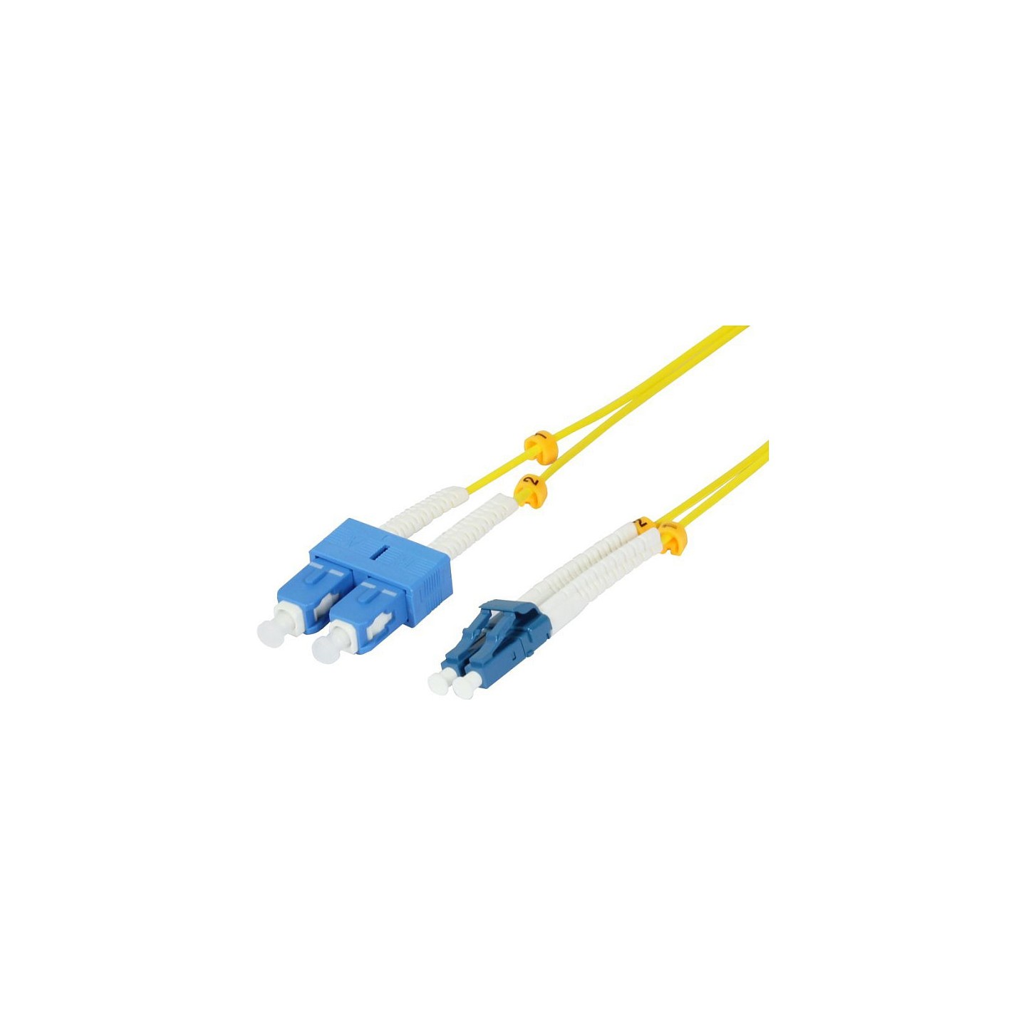Synergy21 LWL-2-Faser-Patchk. 1.5mtr.LC-SC. 9 125um. OS2. AD2mm. flexible Knickschutztülle. G657.A2.
