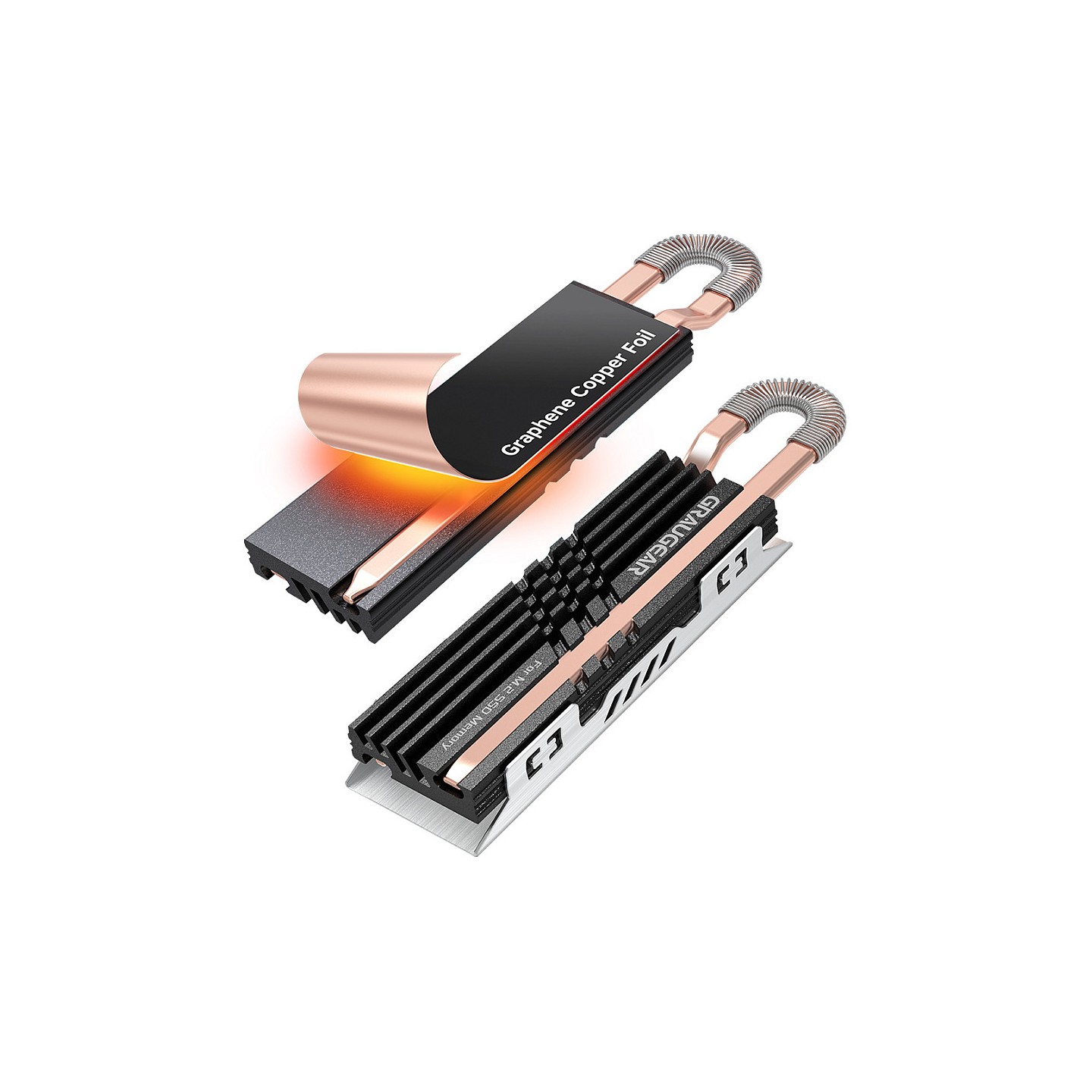 GRAUGEAR Heatpipe Kühlkörper SSD M.2 NVMe 2280 Graphen-Kupfe — Buy in Cyprus with Fast Delivery