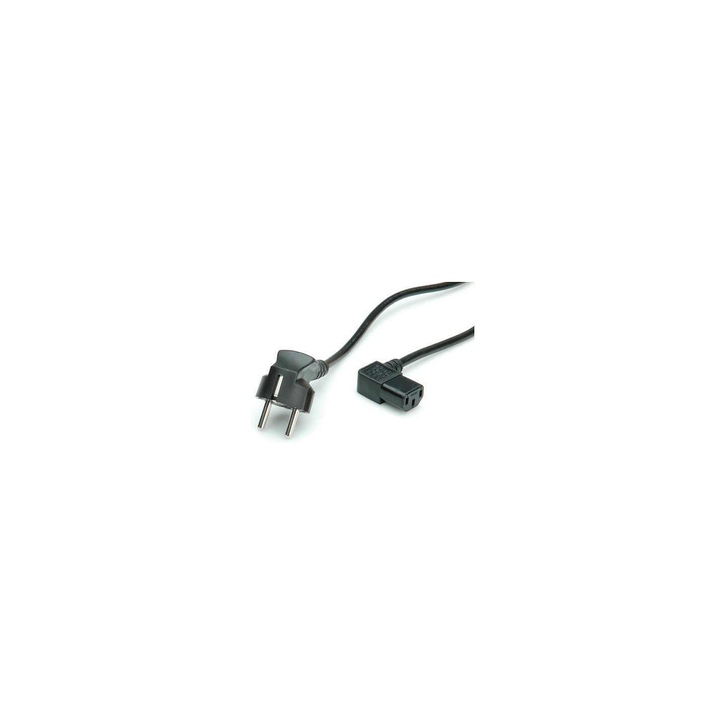 VALUE Netzkabel abgewinkelte IEC-Buchse schwarz 1.8m — Buy in Cyprus with Fast Delivery