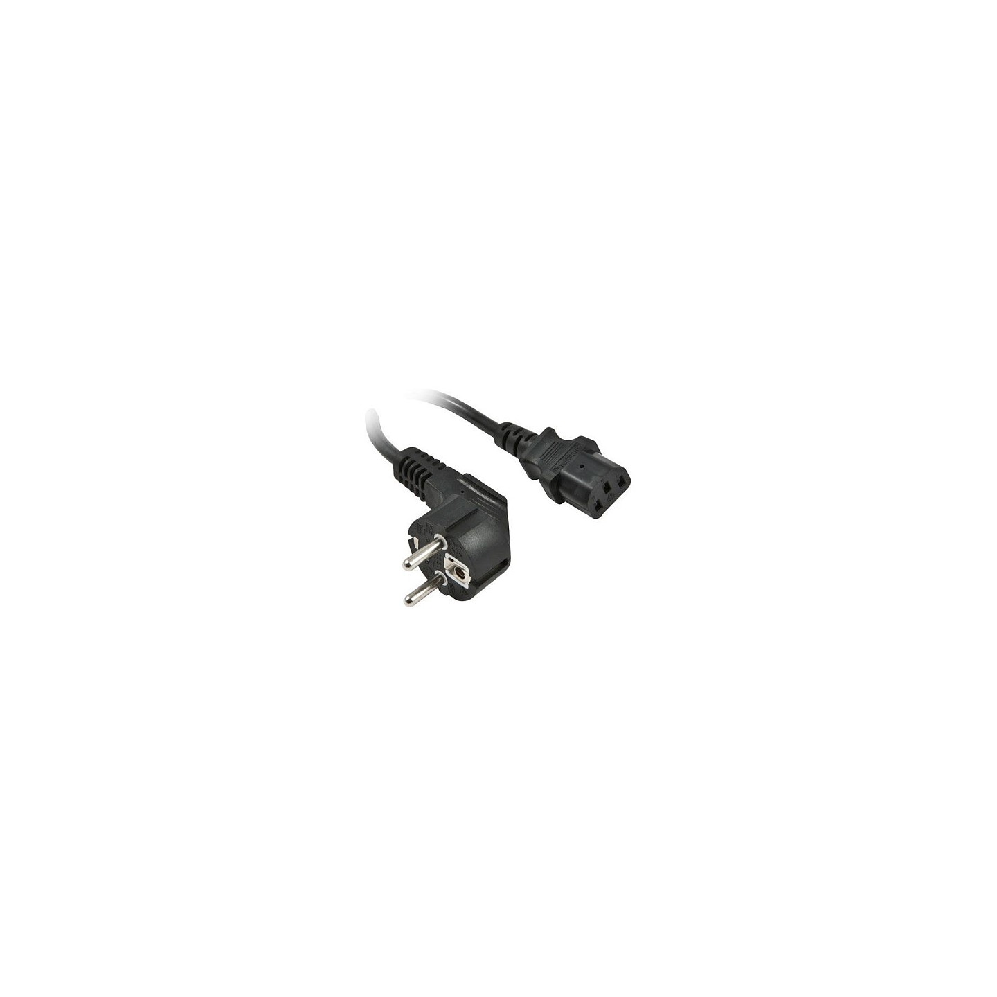 Synergy21 Netzkabel 230V Schutzkontakt CEE7(Stecker)- to Kaltgeräte IEC-C13(Buchse). 0.5m. Black. .