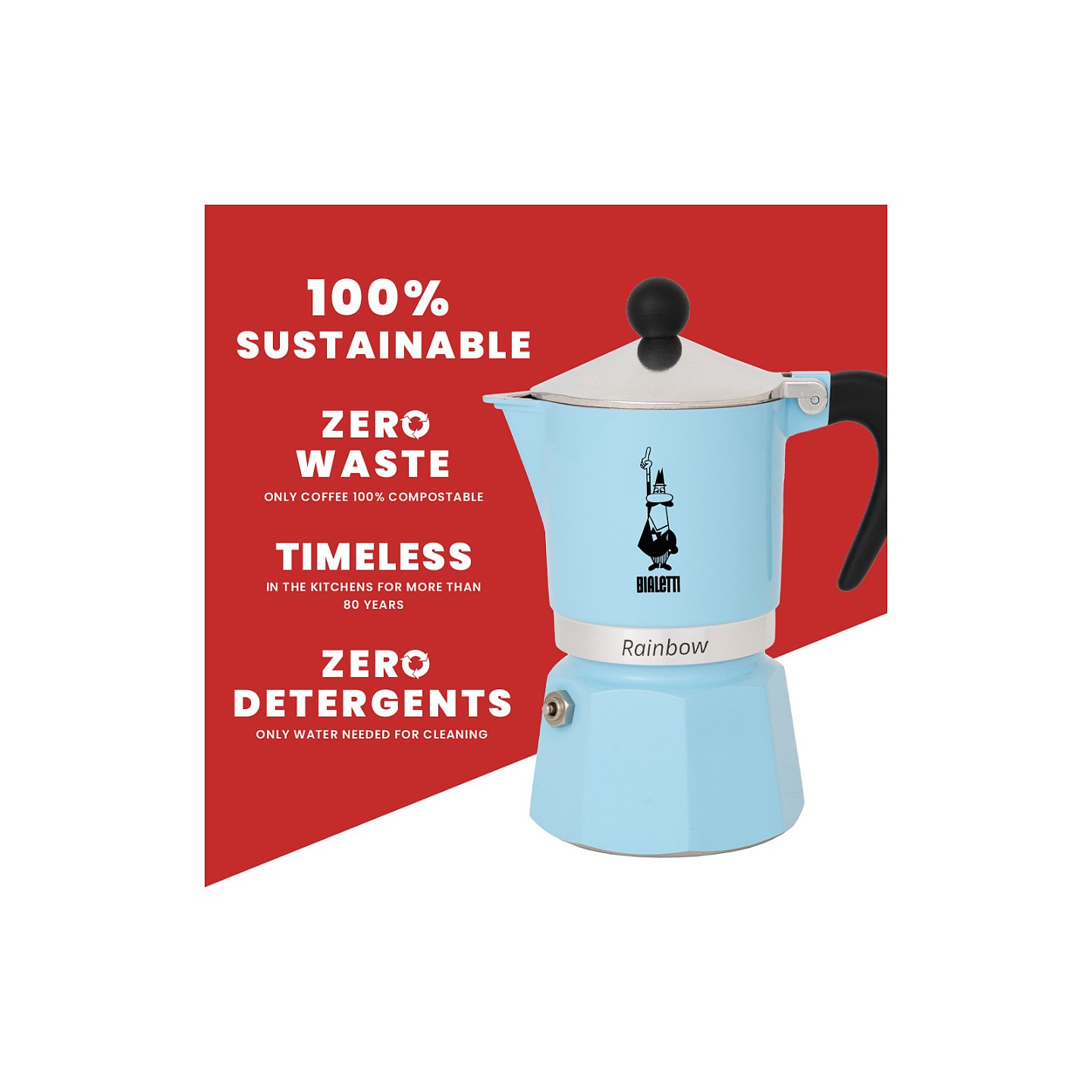 Bialetti RAINBOW 1TZ hellblau — Buy in Cyprus with Fast Delivery