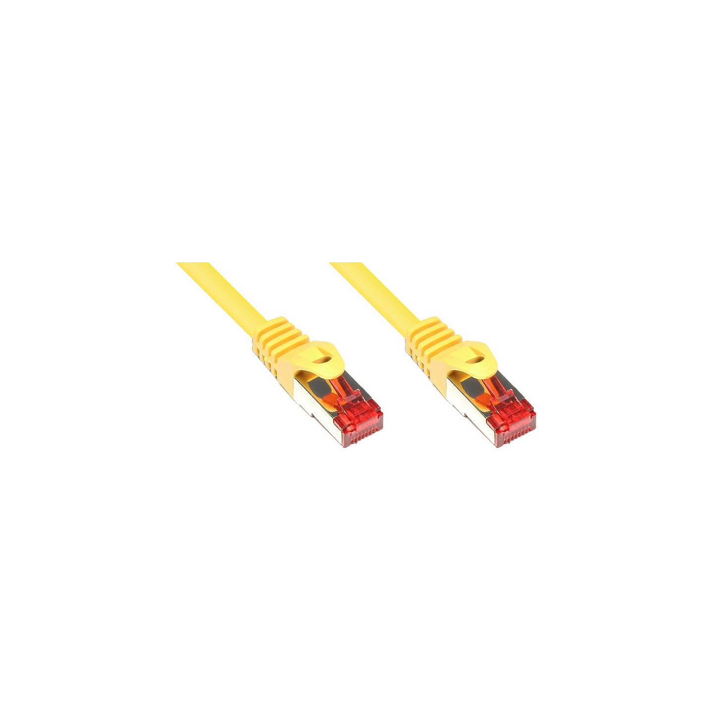 GoodConnections Patchkabel mit Rastnasenschutz. Cat. 6. S FTP. PiMF. PVC. 250MHz. gelb. 0.25m.