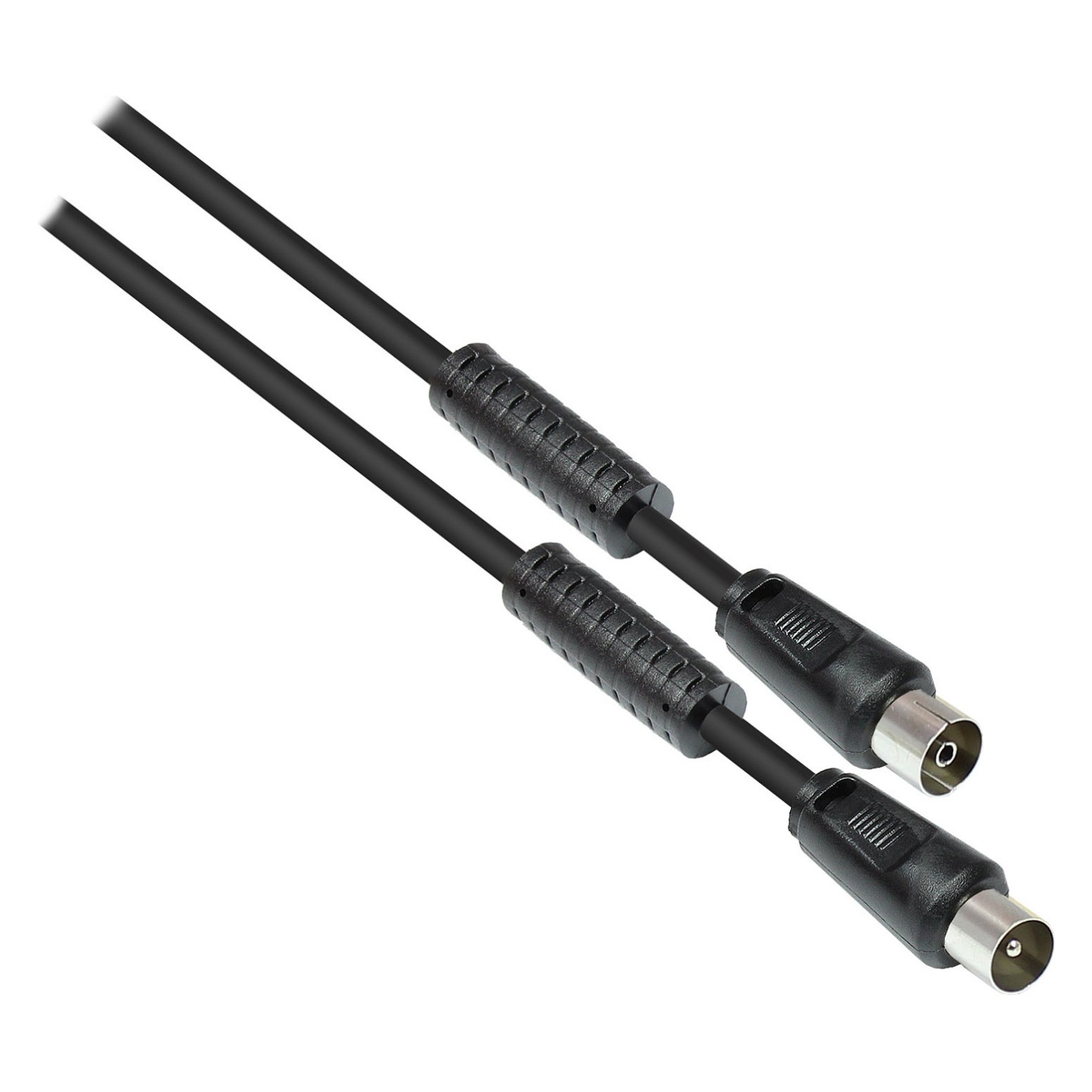 GoodConnections TV Antennenkabel. Koax Stecker an Koax Buchse (vernickelt). 2x Ferritkern. 2x geschirmt. Class A. 95 ...