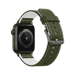 Premium Pro Armband für Apple Watch. Khaki Weiß. 44mm. 45mm. 42mm (Series 1 2 3). 49mm. 46mm. GA-MAG-BNDA-P+KLCL