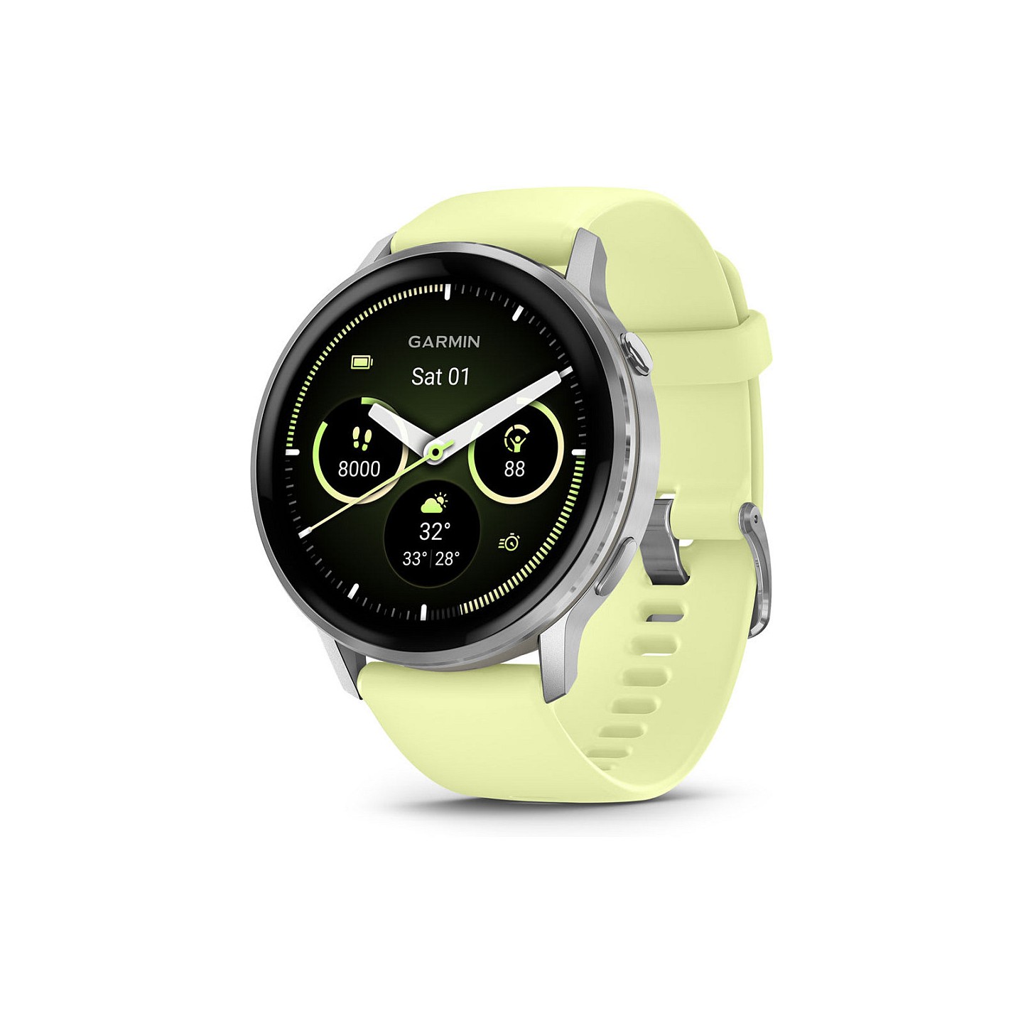Garmin Venu 4 45mm Silikon-Armb. grau silber zitron — Buy in Cyprus with Fast Delivery