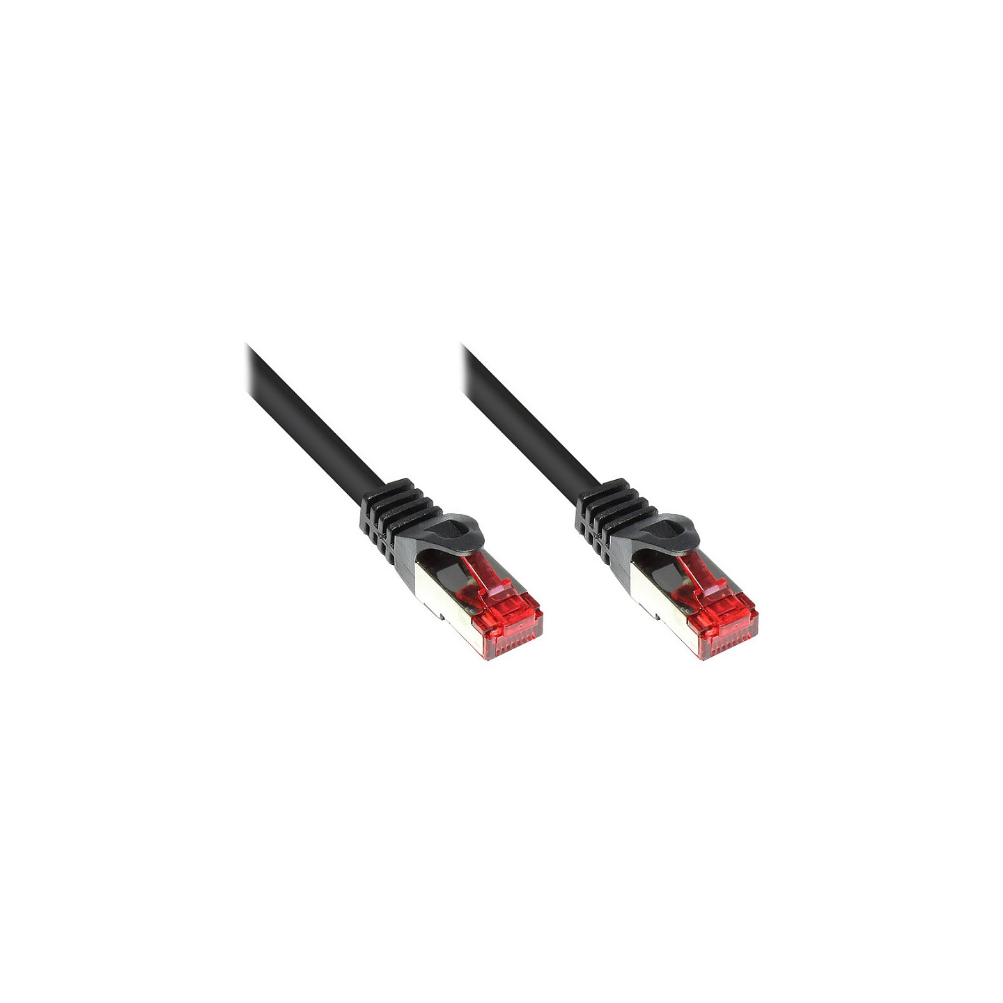 GoodConnections Patchkabel mit Rastnasenschutz. Cat. 6. S FTP. PiMF. PVC. 250MHz. schwarz. 25m.