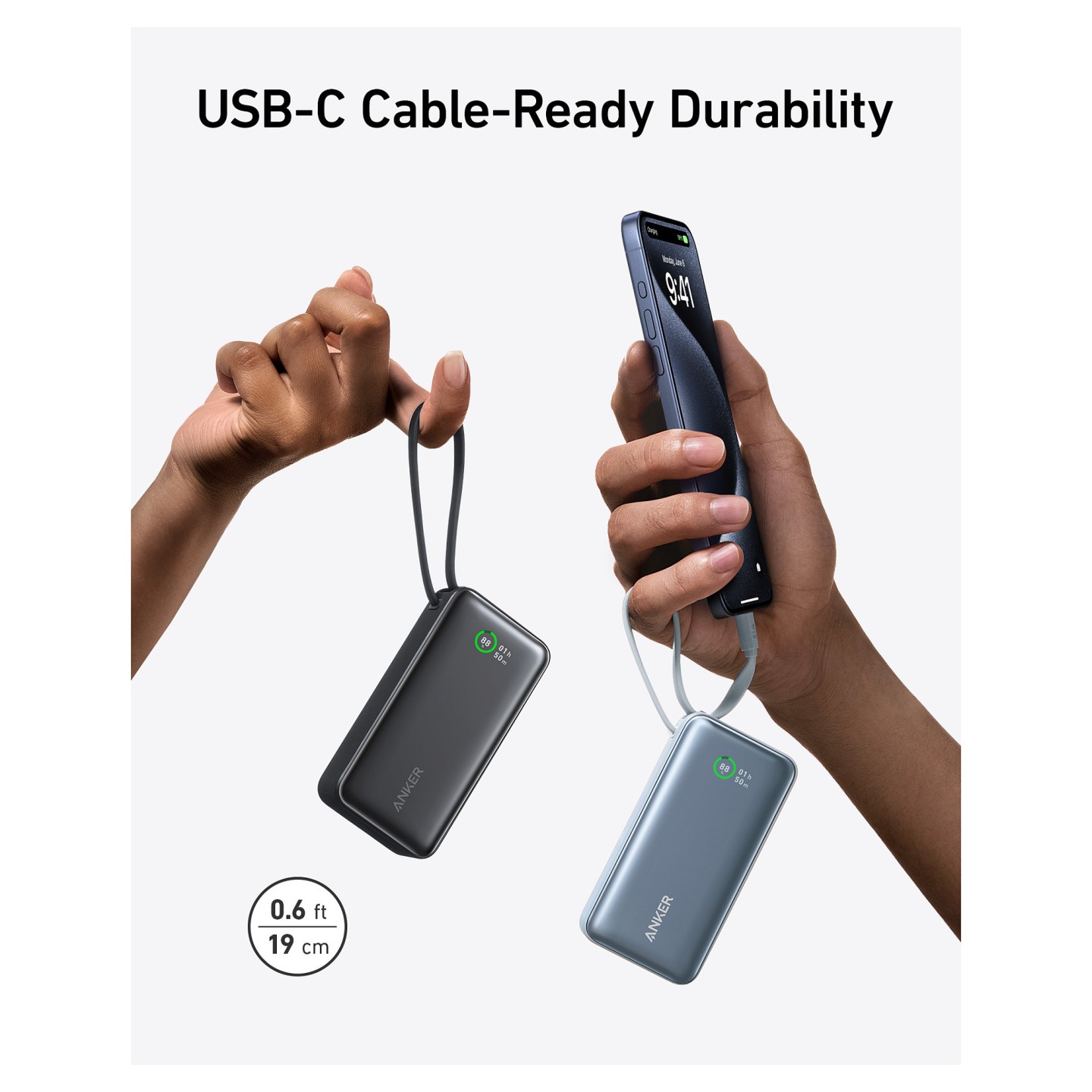 ANKER 545 Nano PowerBank 10.000mAh PD 30W integriertes USB-C Kabel grn — Buy in Cyprus with Fast Delivery