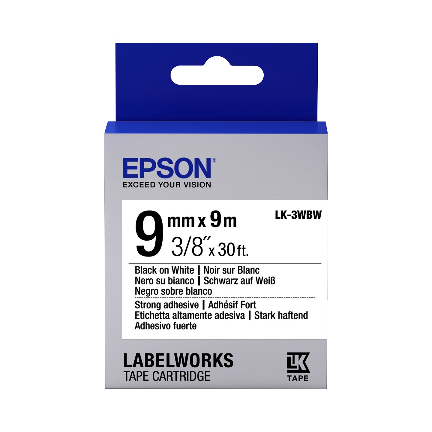Epson LabelWorks LK-3WBW - Black on white - Roll (0.9 cm x 9 m) (C53S653007) — Buy in Cyprus with Fast Delivery