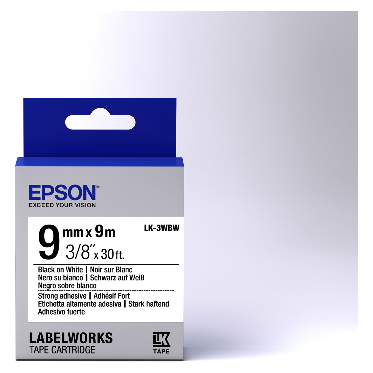 Epson LabelWorks LK-3WBW - Black on white - Roll (0.9 cm x 9 m) (C53S653007) — Buy in Cyprus with Fast Delivery