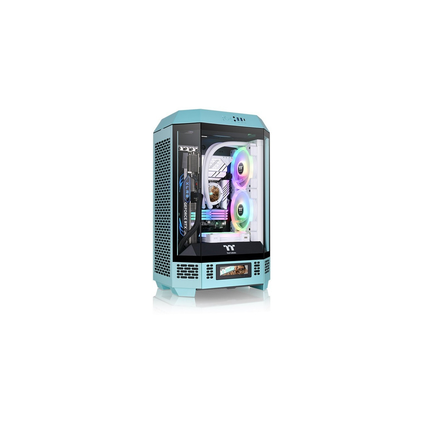 Thermaltake The Tower 300 - Turquoise Micro-ATX Tower Case - USB-C, 2x USB-A, 400mm GPU & 210mm CPU Cooler