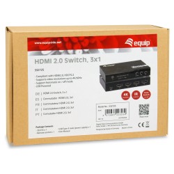 Equip Switch HDMI2.0 3-In 1-Out +Fernbed. 4K 60Hz 18Gbps — Buy in Cyprus with Fast Delivery