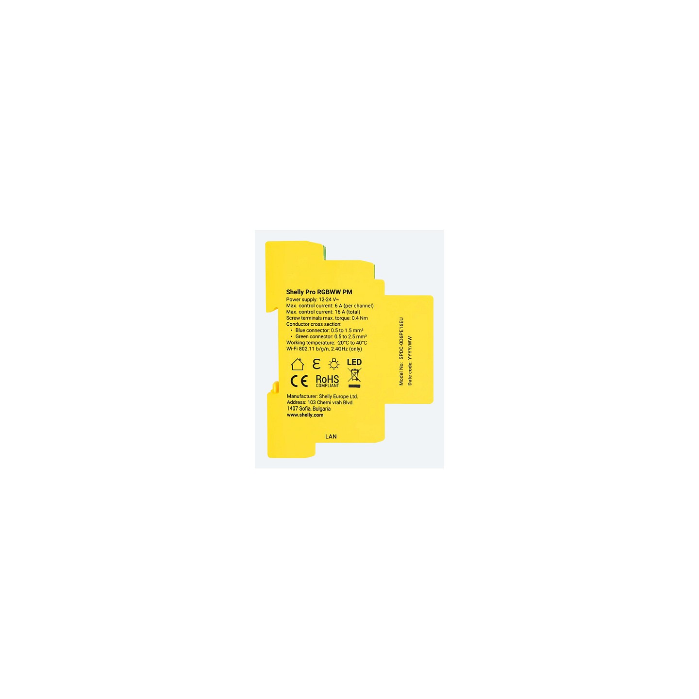 Shelly Relais 'Pro RGBWW PM' WLAN LED Lichtcontroller LAN BT — Buy in Cyprus with Fast Delivery