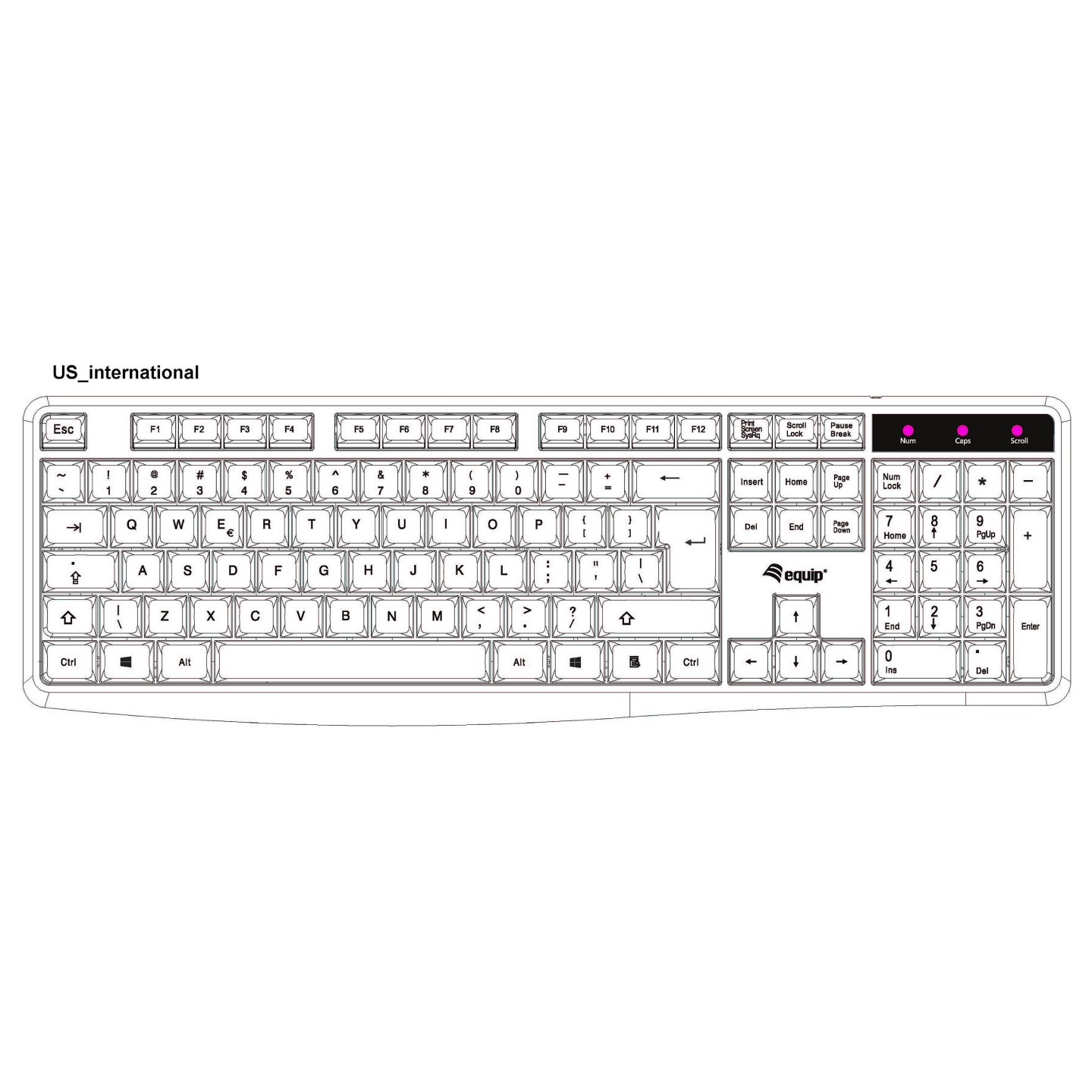 Equip Kabelgebundene USB Keyboard schwarz.US Layout — Buy in Cyprus with Fast Delivery
