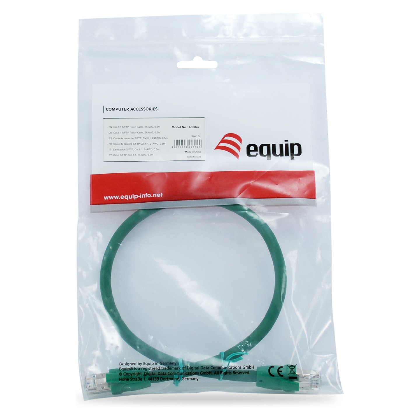 Equip Patchkabel Cat8.1 S FTP 2xRJ45 0.50m grün LSZH Polybeutel — Buy in Cyprus with Fast Delivery