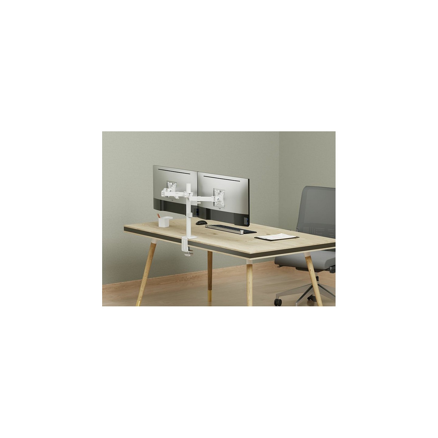 Equip Tischhalterung 17'-32' 2TFT 360° H.verst. 9Kg weiß retail — Buy in Cyprus with Fast Delivery