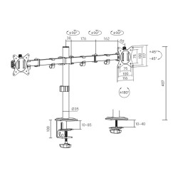 Equip Tischhalterung 17'-32' 2TFT 360° H.verst. 9Kg weiß retail — Buy in Cyprus with Fast Delivery