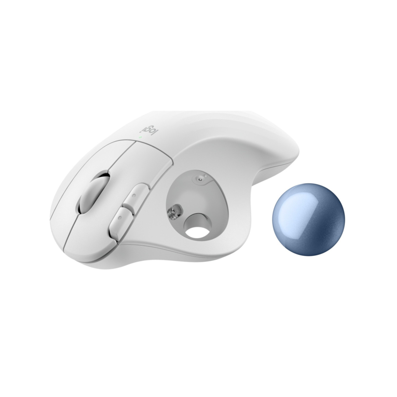 Logitech Ergo M575S Wireless Trackball Mouse - 910-007030 - Ergonomic Right-Hand, White, Bluetooth & Nano Receiver
