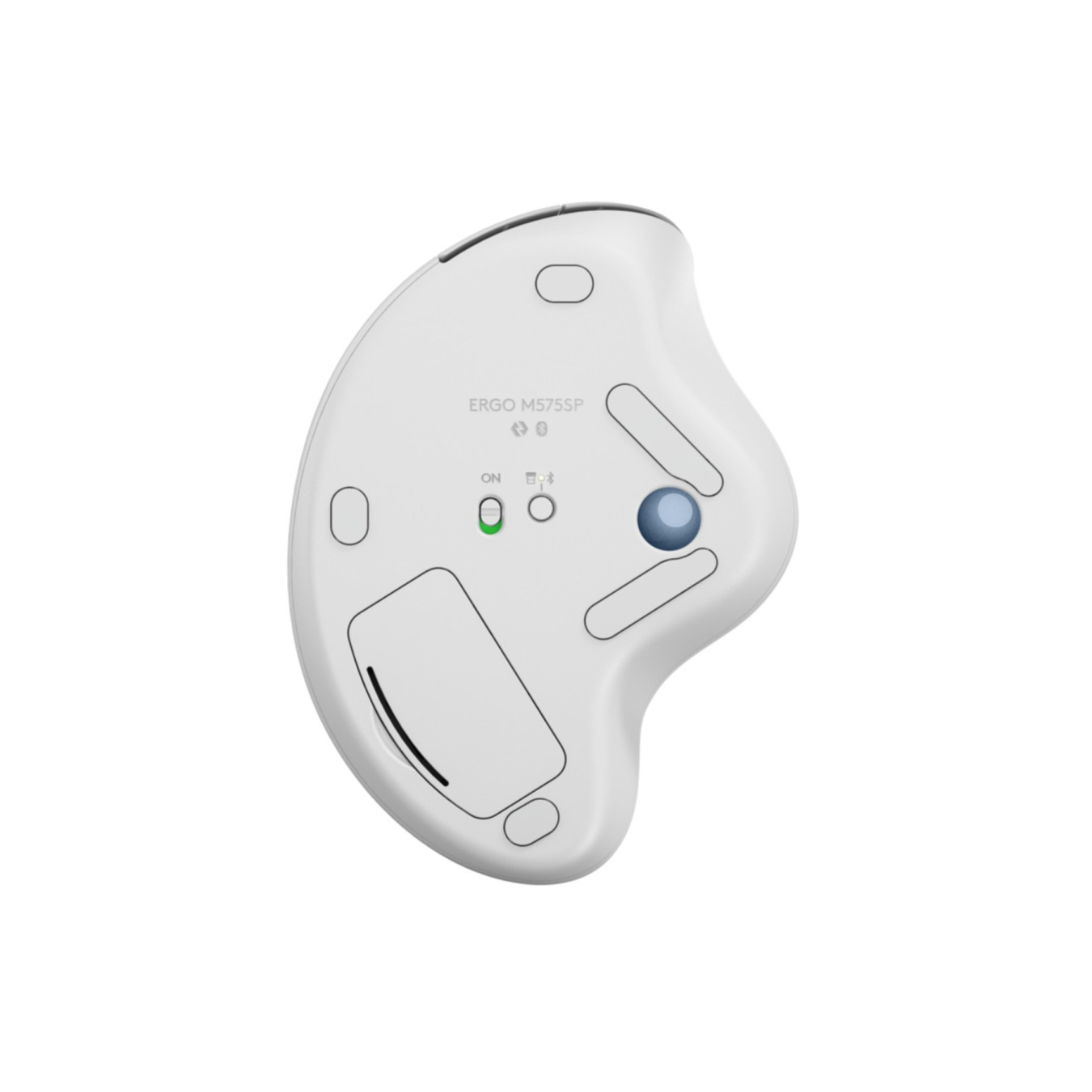 Logitech Ergo M575S Wireless Trackball Mouse - 910-007030 - Ergonomic Right-Hand, White, Bluetooth & Nano Receiver