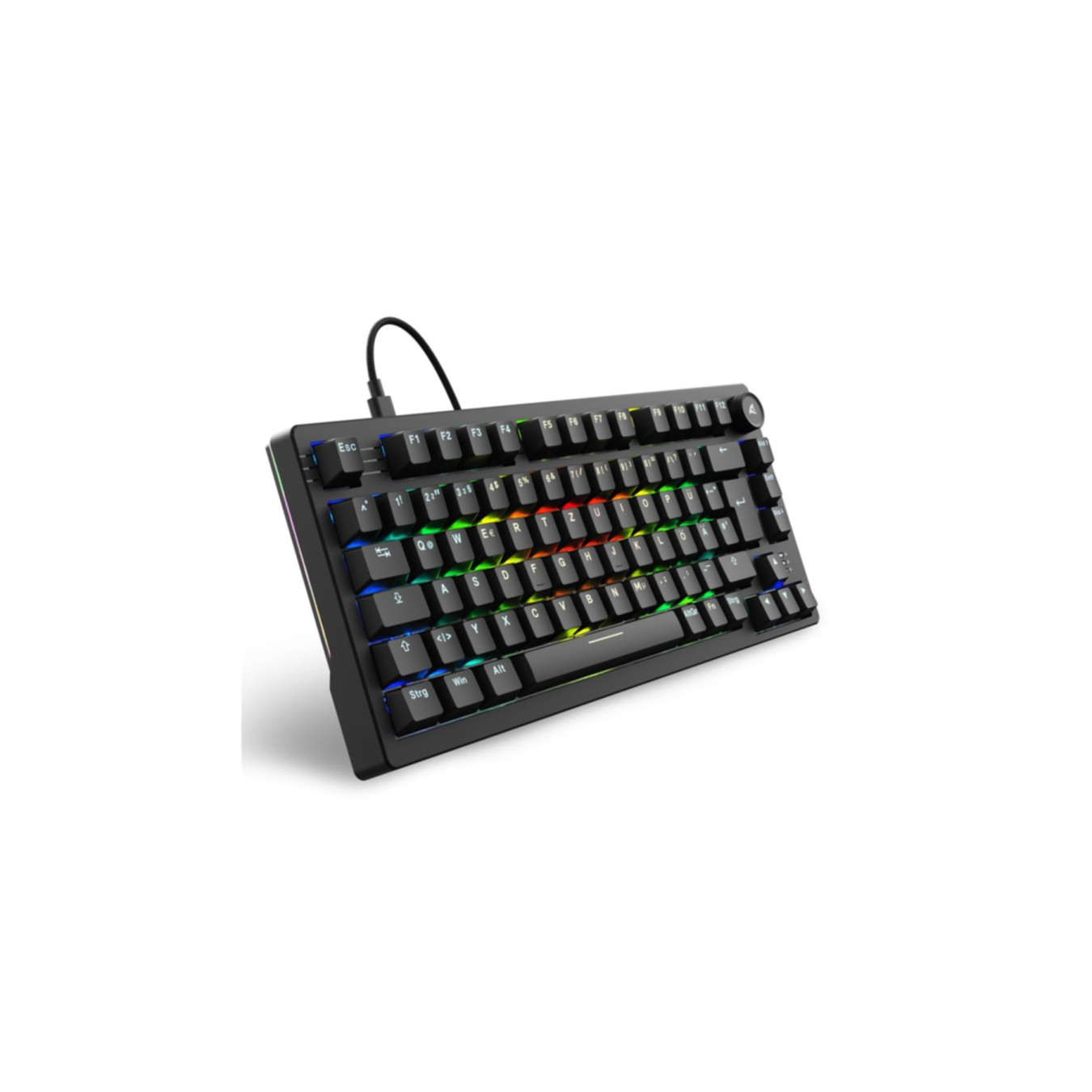Sharkoon Skiller SGK25 - 75% Hot-Swap Mechanical Gaming Keyboard, Huano Red, RGB LED, 64KB Onboard, Black