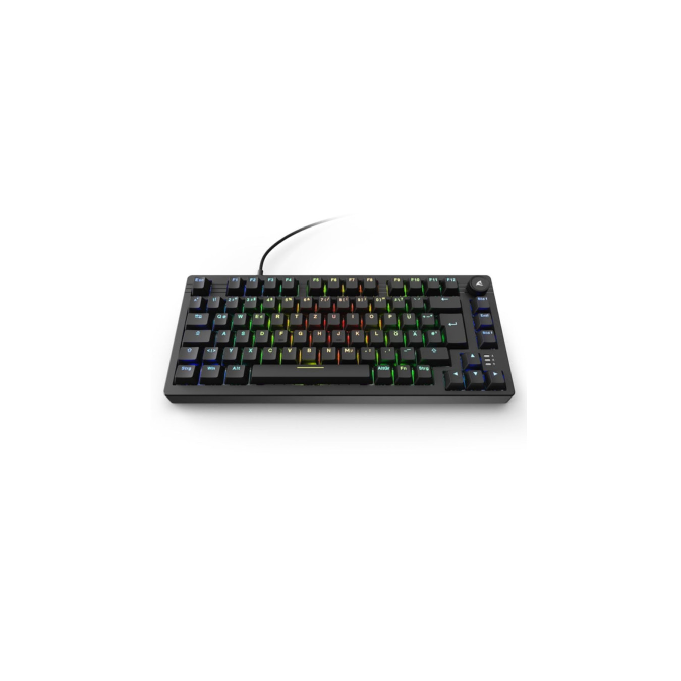 Sharkoon Skiller SGK25 - 75% Hot-Swap Mechanical Gaming Keyboard, Huano Red, RGB LED, 64KB Onboard, Black