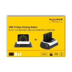 USB 10 Gbps Dockingstation für 2.5? 3.5? SATA HDD SSD oder M.2 NVMe PCIe oder SATA SSD mit Lüfter