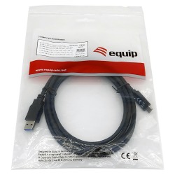 Equip Kabel USB-A 3.2 - to C St St 2.00m 3A 20V sw — Buy in Cyprus with Fast Delivery