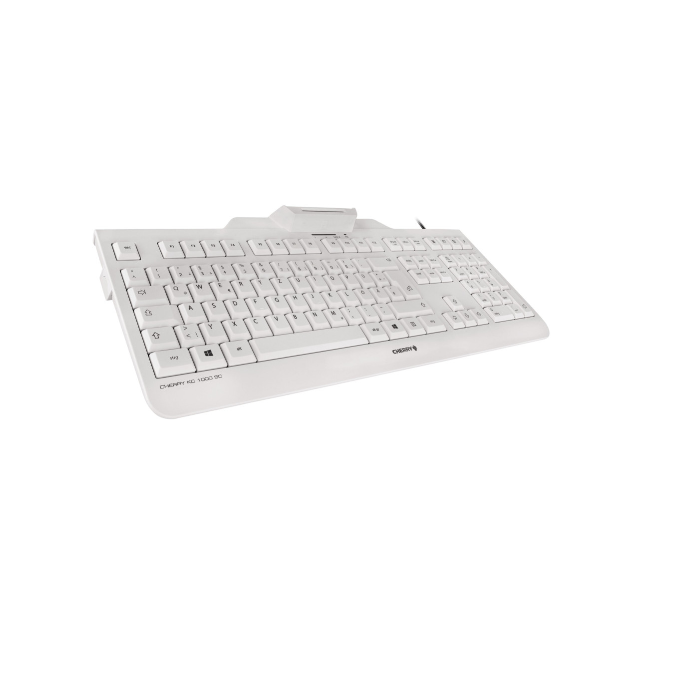 Cherry KC 1000 SC Keyboard - JK-A0100DE-0 - Wired USB, German QWERTZ, Full-size (100%), Grey