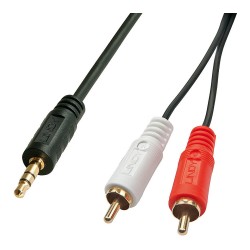 LINDY Audiokabel RCA 3.5mm 1m 2xRCA 3.5mm m m vergoldet — Buy in Cyprus with Fast Delivery