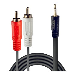 LINDY Audiokabel RCA 3.5mm 1m 2xRCA 3.5mm m m vergoldet — Buy in Cyprus with Fast Delivery