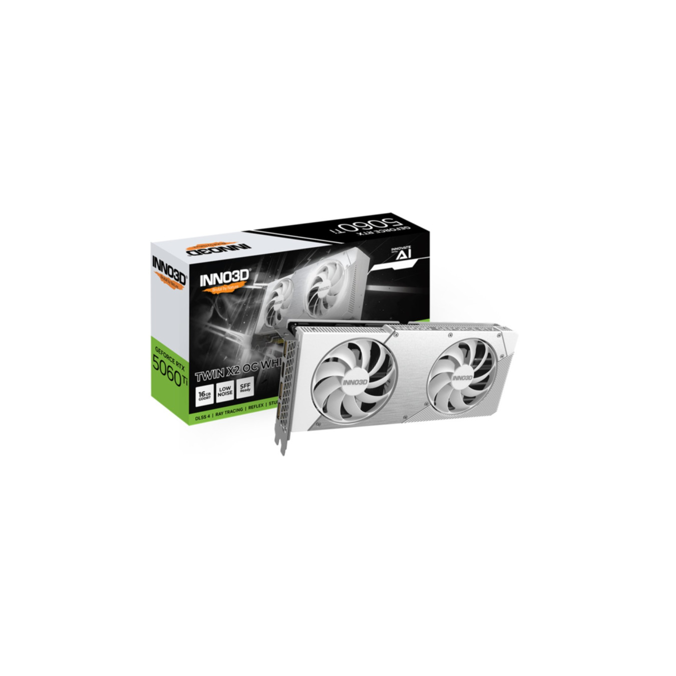 Inno3D GeForce RTX 5060 Ti Twin X2 OC - White, 16GB GDDR7, 2602 MHz Boost, PCIe 5.0 — Buy in Cyprus with Fast Delivery