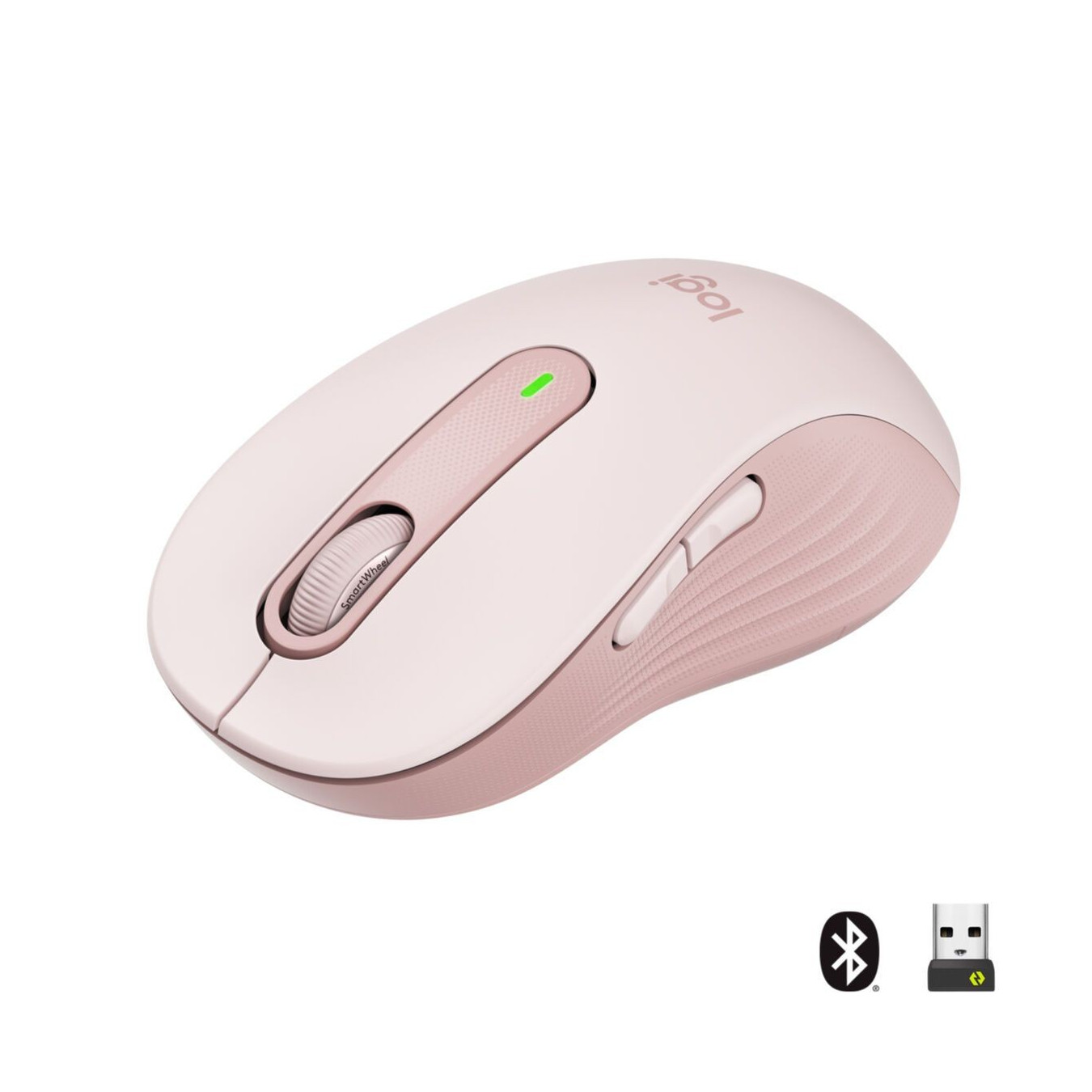 Logitech Signature M650 - 910-006237 - Pink Right-Hand Ergonomic Silent Wireless Mouse (RF + Bluetooth)