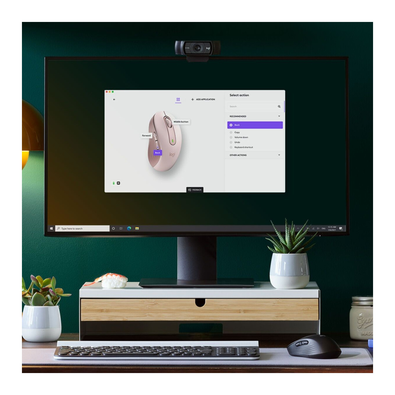 Logitech Signature M650 - 910-006237 - Pink Right-Hand Ergonomic Silent Wireless Mouse (RF + Bluetooth)