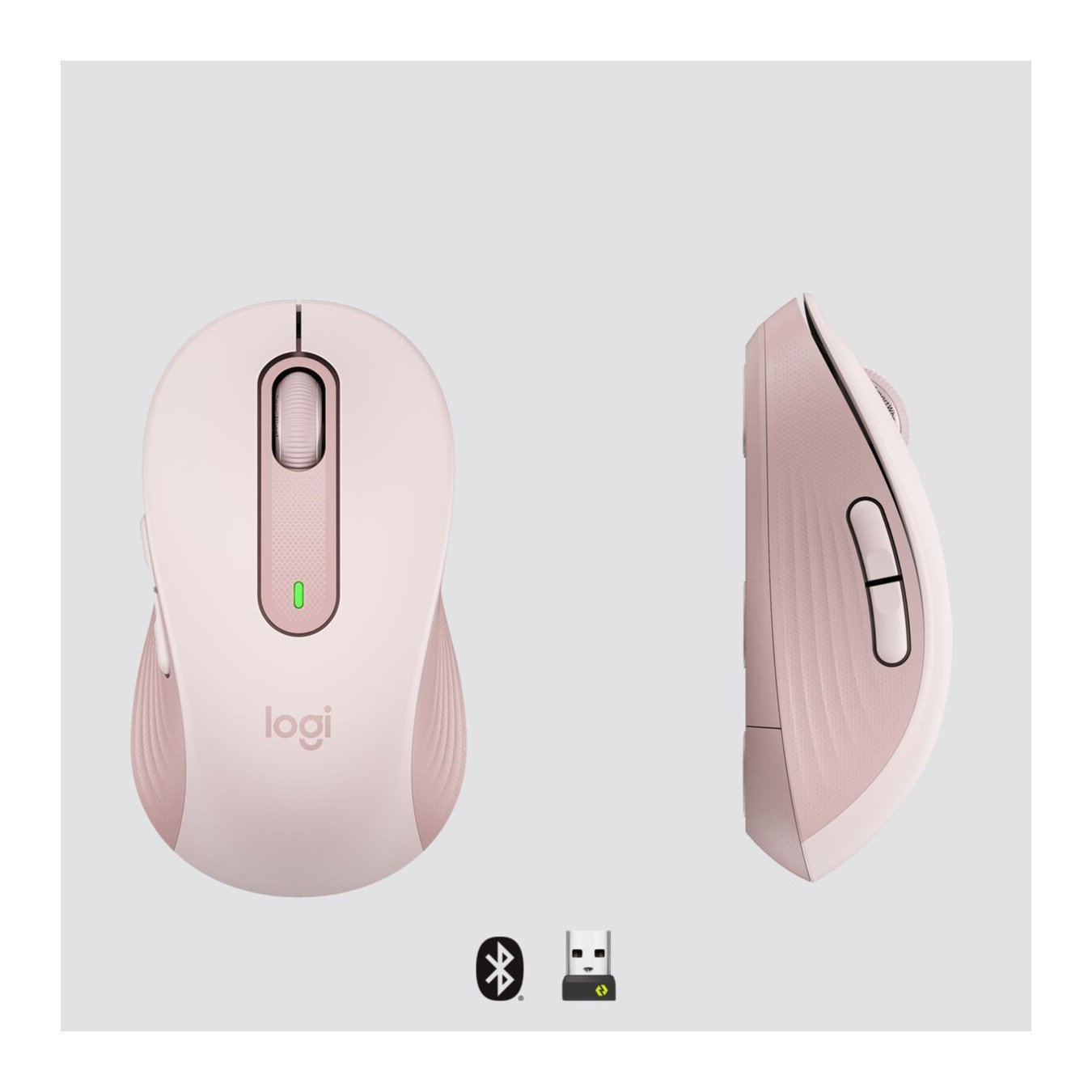 Logitech Signature M650 - 910-006237 - Pink Right-Hand Ergonomic Silent Wireless Mouse (RF + Bluetooth)