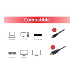 Equip DisplayPort Mini - to DP St St 2.0m 4K 60Hz komp.HDCP sw — Buy in Cyprus with Fast Delivery