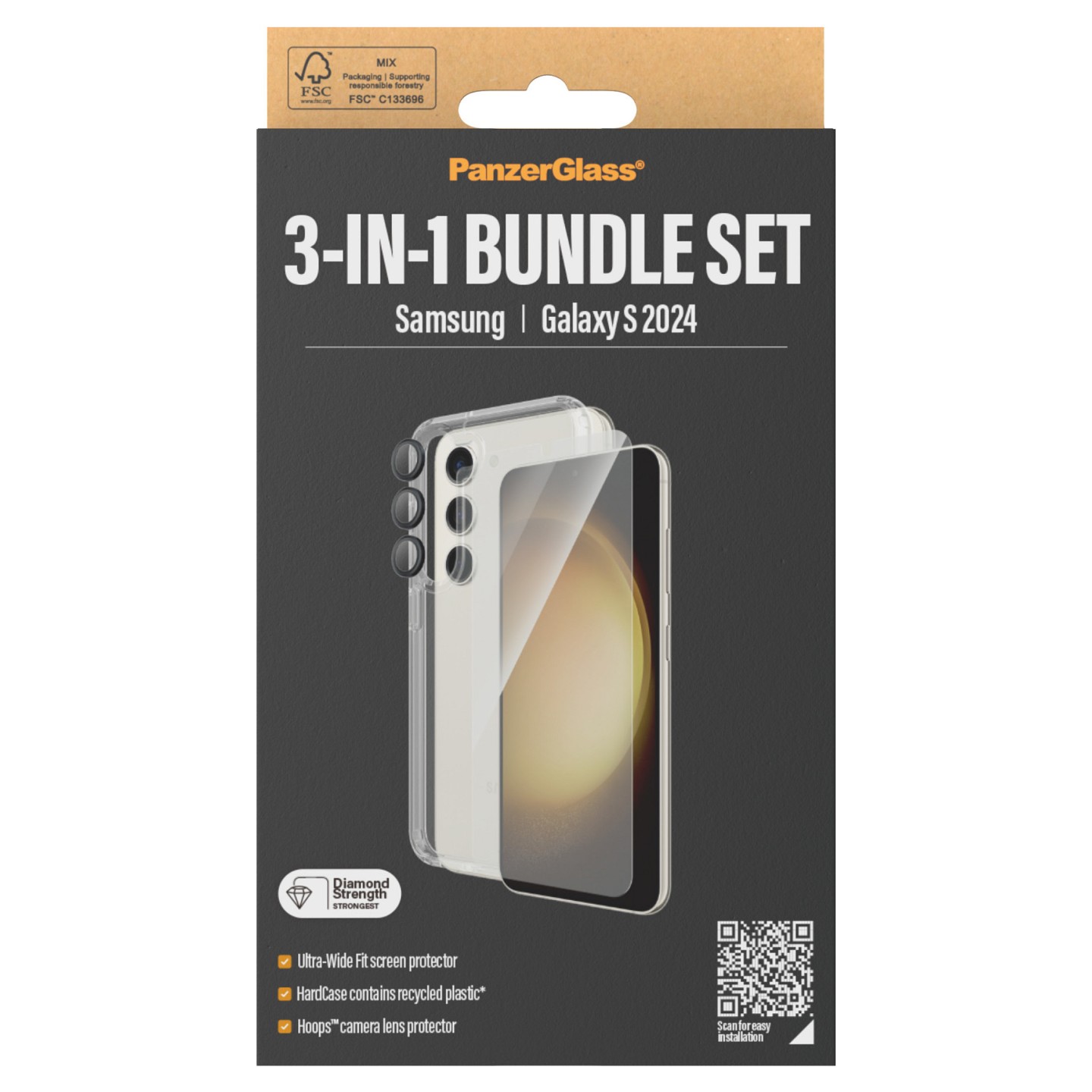 PanzerGlass 3-in-1 Pack Samsung Galaxy S24 -Ultra-Wide Fit — Buy in Cyprus with Fast Delivery