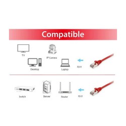 Equip Patchkabel Cat6A S FTP 2xRJ45 25.00m rot LSZH Polybeutel — Buy in Cyprus with Fast Delivery