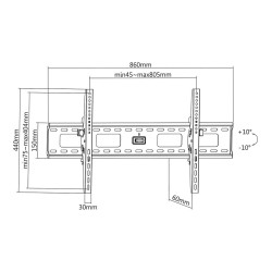 MANHATTAN Flachbildschirm-Wandhalterung neigbar Geeignet fuer Bildschirme von 94cm bis 215.9cm 37 bis 85 Zoll Farbe s...