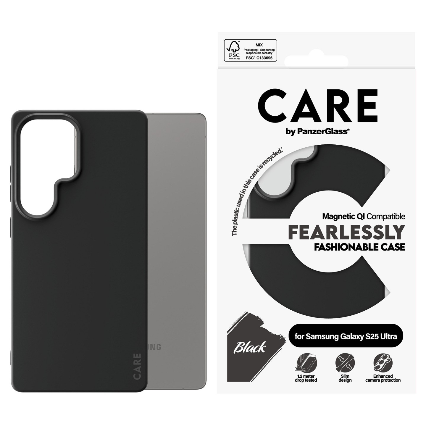 CARE Fashionable Case Black w. QI Compatible Galaxy S25 Ultra — Buy in Cyprus with Fast Delivery