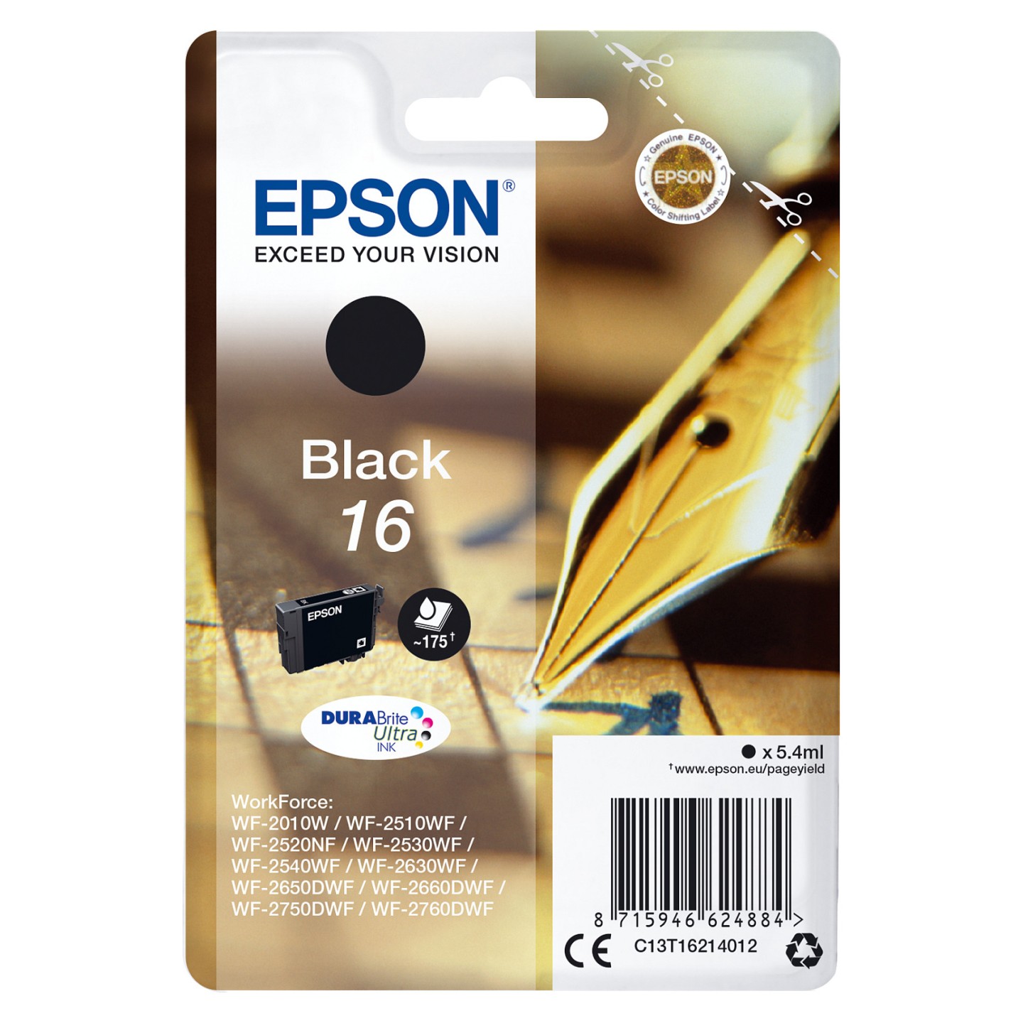 EPSON 6LB 16 ink cartridge black standard capacity 5.4ml 175 pages 1-pack RF-AM blister w s — Buy in Cyprus with Fast Delivery