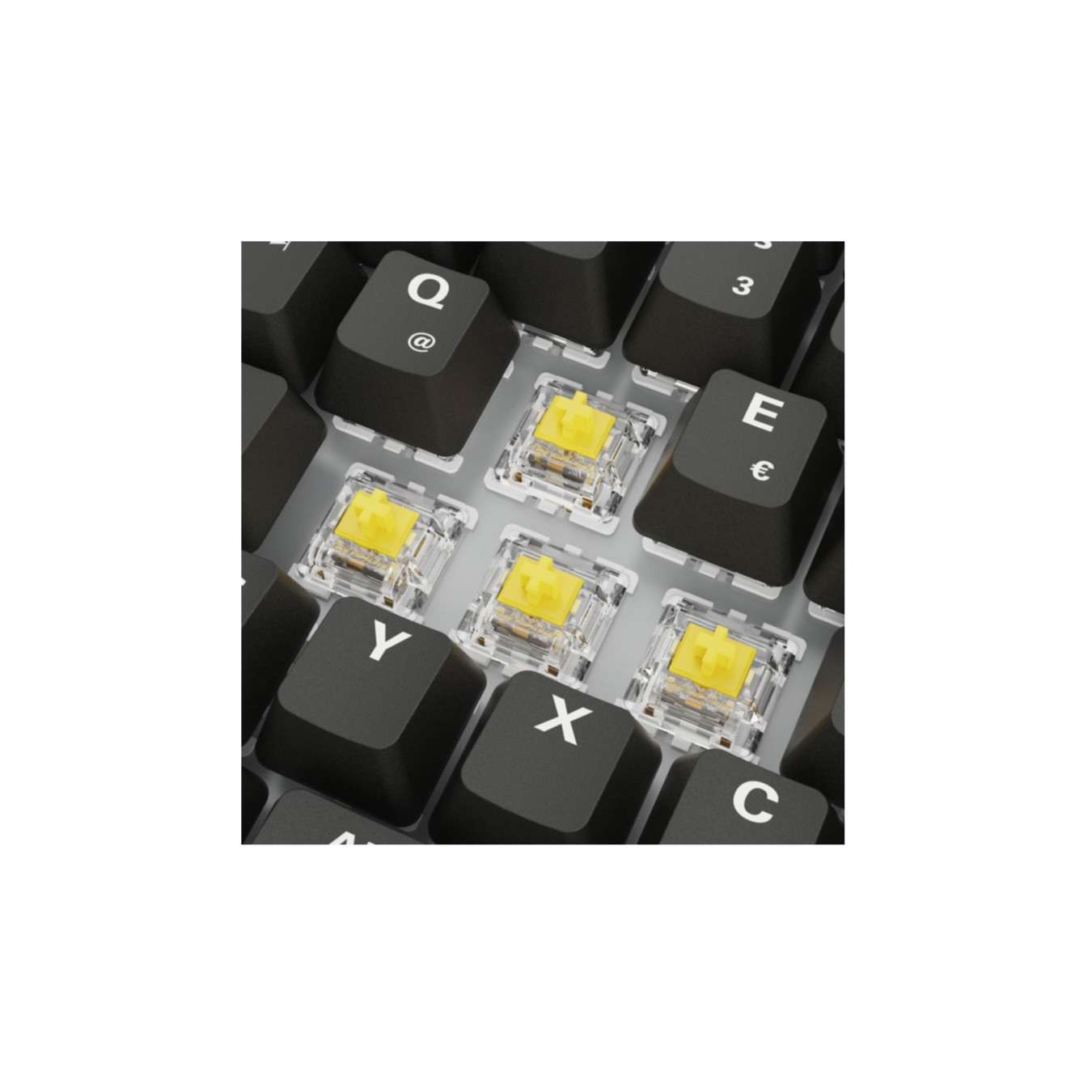 Sharkoon Skiller SGK50 S3 - 75% PBT Mechanical Keyboard, Gateron G Pro Yellow, Per-Key RGB, 256KB Onboard (Black)