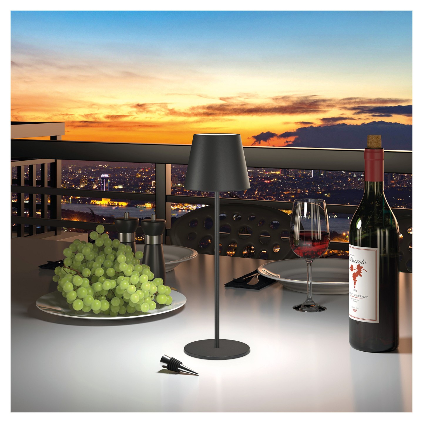 RealPower LED-Tischlampe dimmbar kalt warm mit Akku. schwar — Buy in Cyprus with Fast Delivery