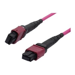 Synergy21 LWL-MTP®-Female Patchkabel OM4 LowLoss(ELite). 12 Faser. Typ B crossed. erika-violett. 7.5m