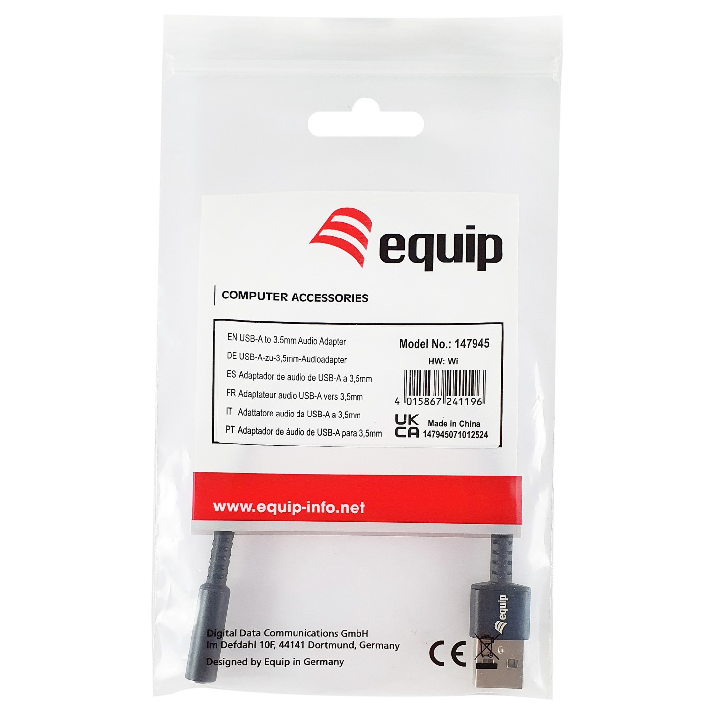 Equip Adapter USB-A- to 4-Pin 3.5mm St Bu DAC 0.15m beige — Buy in Cyprus with Fast Delivery