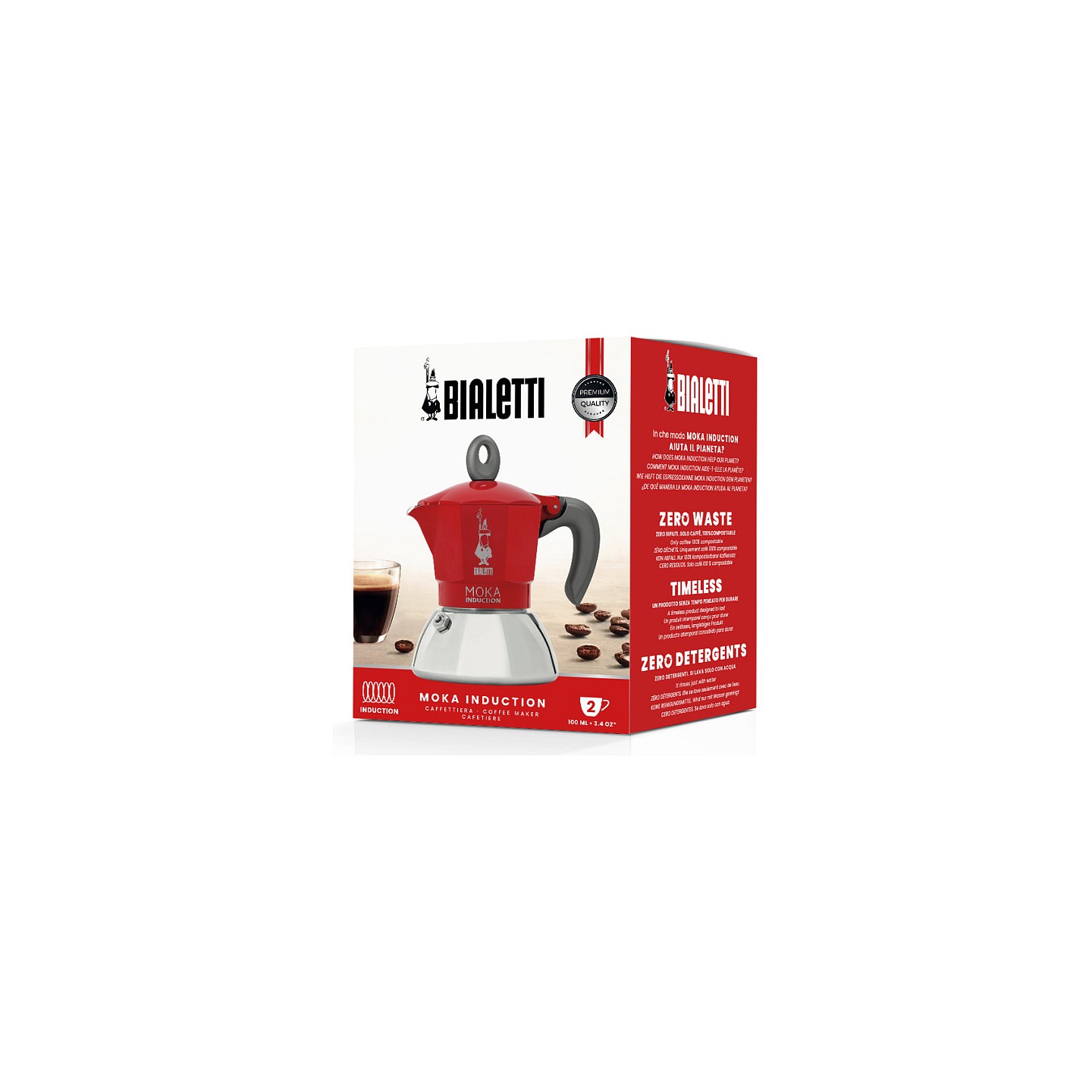 Bialetti MOKA 2TZ Induction red — Buy in Cyprus with Fast Delivery