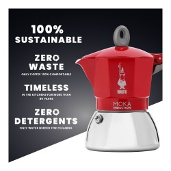 Bialetti MOKA 2TZ Induction red — Buy in Cyprus with Fast Delivery