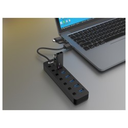 Equip USB-Hub 7-Port 3.2 - to 7x3.2 5Gbps m.Netzteil sw — Buy in Cyprus with Fast Delivery